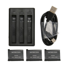 3-Channel Battery Charger incl. 3x 1700mAh Batteries & Type-C