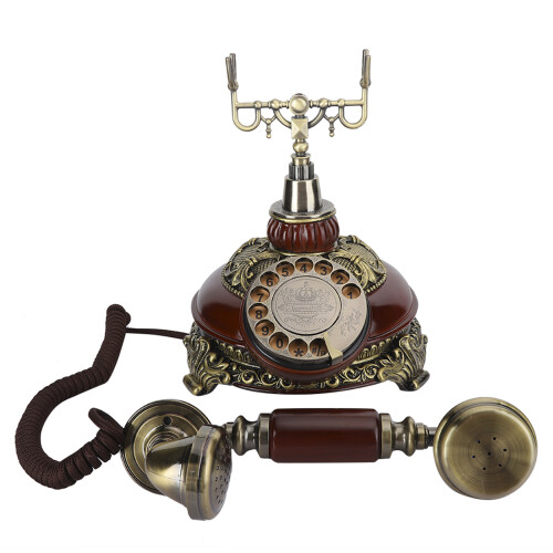 Bronzene Vintage-Telefon-Dekoration aus Harz 2