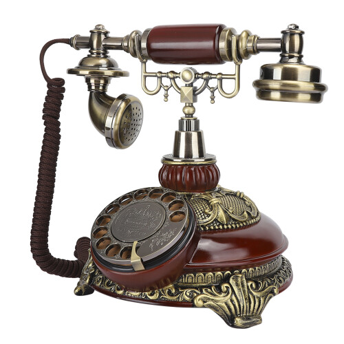 Bronzene Vintage-Telefon-Dekoration aus Harz 1