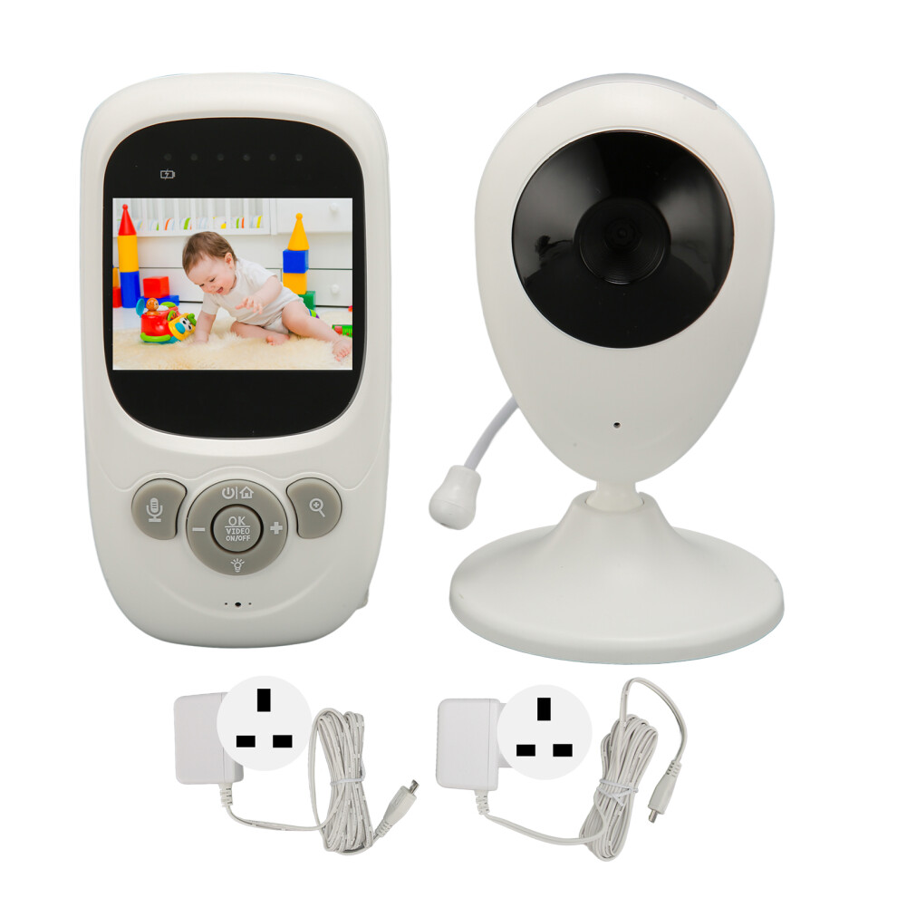 (EU Plug) Baby Monitor HD 1080P Night Vision 2.4in Display 2 Way Talk UK Plug