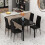Joolihome Glass Dining Table, 120cm Kitchen Table 6