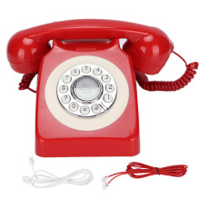 (Yellow) Retro Corded Landline Phone Vintage Office Cafe Bar Decoration Red
