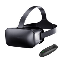 (V6 Glasses + Y1 Black Handle) VR-Brille 3D Virtual Reality für 4,56-Zoll-Android/iOS