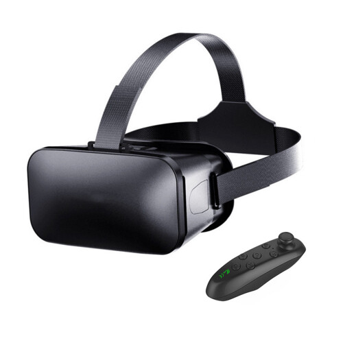(V6 Glasses + Y1 Black Handle) VR-Brille 3D Virtual Reality für 4,56-Zoll-Android/iOS