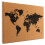 World Map Frameless Cork Board, 60x40 cm 1