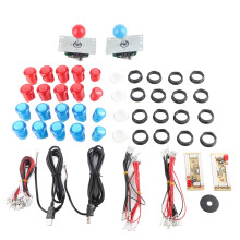 (Red+Blue) 2-Spieler Arcade-Game DIY-Set LED-Tasten USB