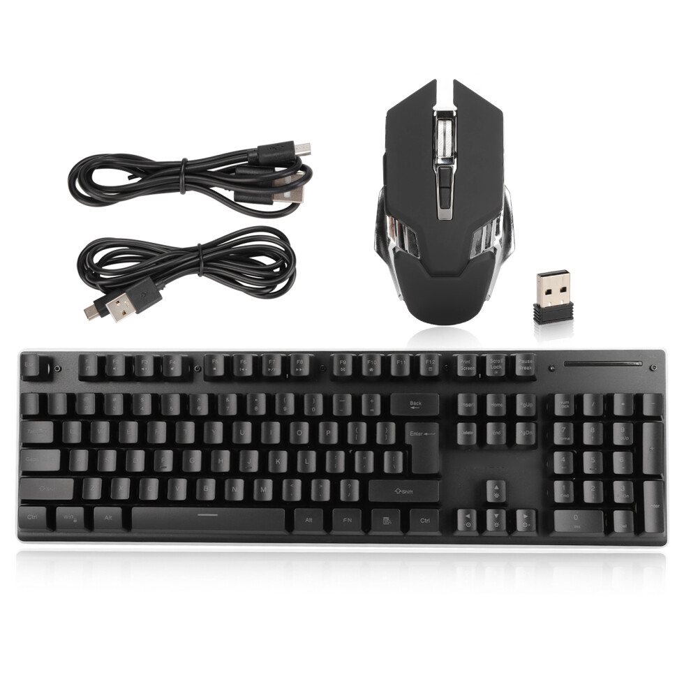 Rgb Keyboard Mouse Combo Led Backlit 2000Mah 3200Dpi Wireless Pc Gamer 609610585329
