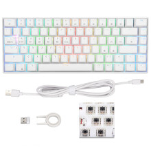 (Blue Switch) Mechanical Keyboard 82 Keys RGB Wireless 2.4G BT3.0 Type C 1800mAh