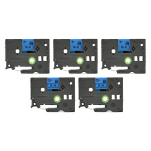 5 Pcs Black On Blue 12mm Label Tape for Ptouch PT D210 H100 PTD220
