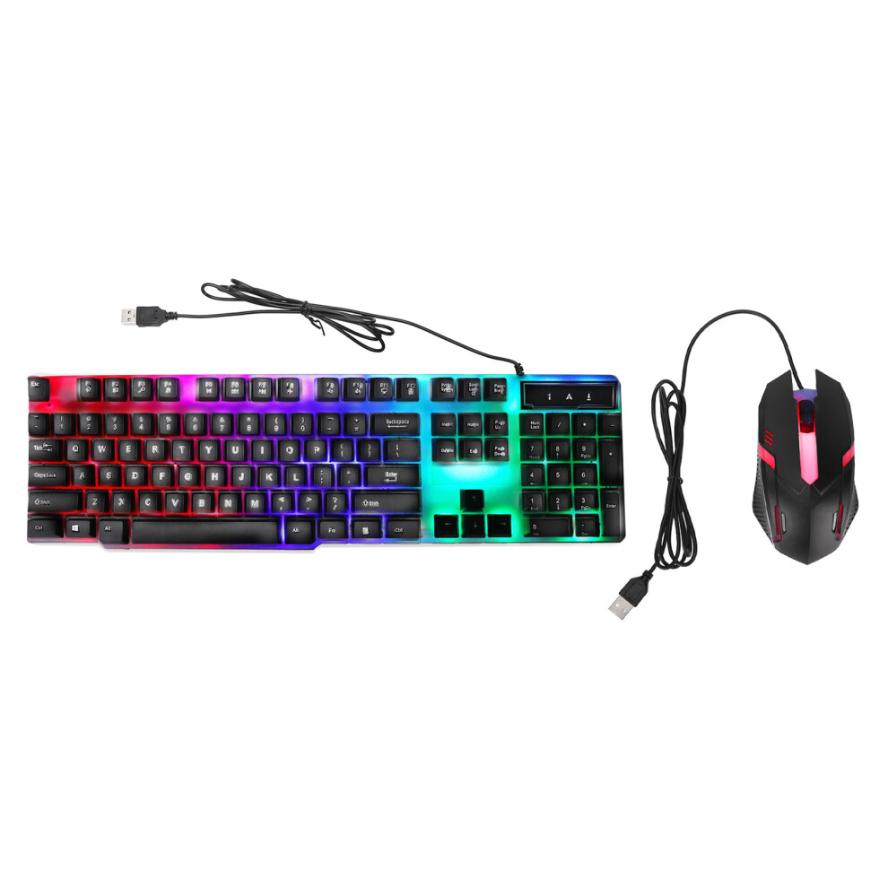104 Key Backlit Keyboard Mouse Set Ergonomic Usb Combo 609610569084