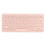 (White) Wireless Bluetooth Keyboard 78 Keys Round Slim Retro Quiet Pink 1