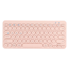 (Pink) Wireless Bluetooth Keyboard 78 Keys Round Slim Retro Quiet Pink