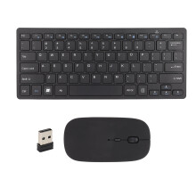 2.4G Wireless Keyboard Mouse Combo 78 Keys Ultra Thin Black