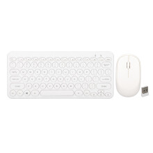(White) Wireless Keyboard Mouse Combo 2.4G Ergonomic Silent White