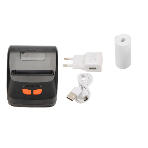 (Black) Thermodrucker Wireless Tragbar Typ-C Schnell Druck Schwarz