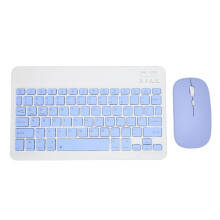 (Pink) Wireless Keyboard Mouse Set 10in for Tablet Phone Computer Blue