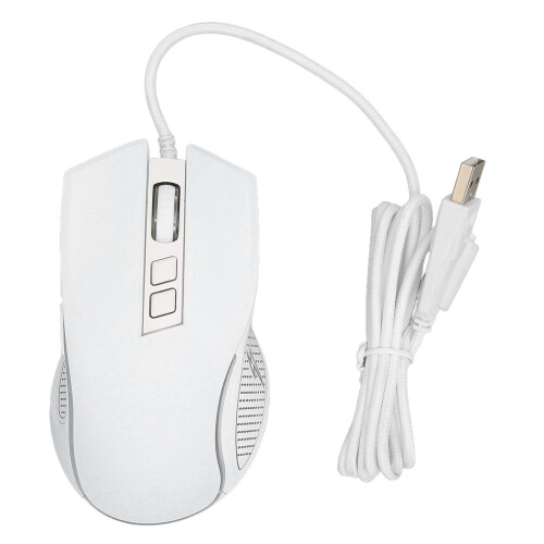 (White) Gaming Mouse USB2.0 4 DPI RGB Backlit Ergonomic Optical Laptop White