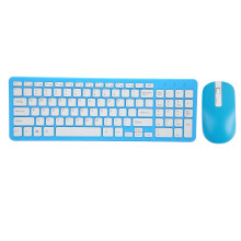(Blue) 96-Tasten Wireless-Keyboard & Maus-Set, 10m Reichweite, Blau