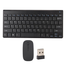 (Silver) Smart Wireless Keyboard Mouse Kit Silent LED Waterproof Compact