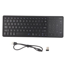 (Gray) Drahtlose Tastatur 2.4G Touchpad USB Plug & Play Schwarz
