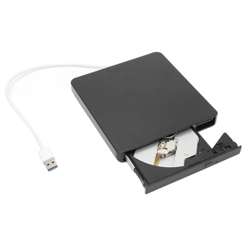 (Black) Externer DVD-Brenner USB3.0 Tragbar Schwarz