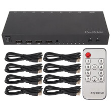 USB KVM Switch 8 Ports 4K 30Hz 3D 1080P DDC Remote