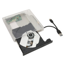 Externe DVD-Laufwerk USB 3.0 Type C transparent, leise