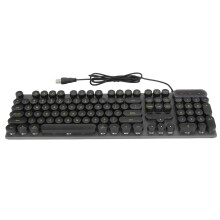 (Punk Black) Gaming Keyboard USB 104 Keys Backlit Ergonomic Waterproof Black
