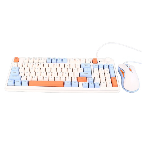 Gaming Keyboard Mouse Combo Ergonomic Mechanical USB Wired Lake Blue 1
