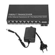 (US Plug) Tx1310nm-Transceiver 1 optisch 8 elektrisch 25km Single Mode RJ45