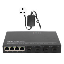 (EU Plug) 8-Port Gigabit Ethernet Switch 10/100/1000M Optical Office 100-240V UK