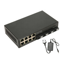 (EU Plug) 12-Port Gigabit Switch Tx1310nm Rx1550nm AutoNeg US Plug