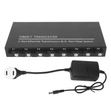 (EU Plug) Gigabit 10-Port Ethernet Switch 20KM SC Tx1310nm Rx1550nm LED Fiber