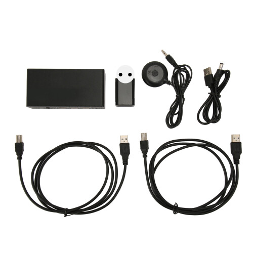 (EU Plug) 2x1 Dual-DisplayPort-KVM-Switch, 8K 30Hz/4K 60Hz, 3 USB, EU