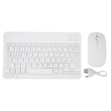 (White) Tablet-Bluetooth-Tastatur-Maus-Combo Ultra-Slim Weiß