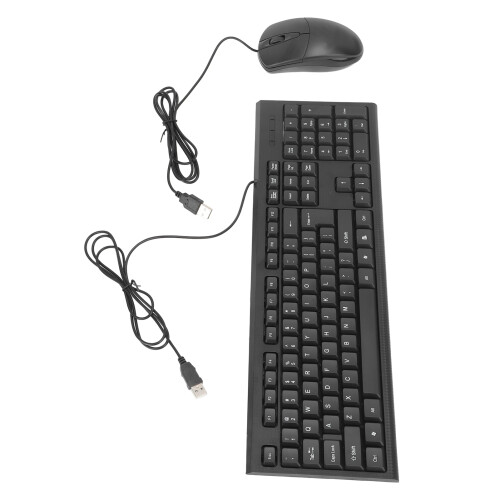 Keyboard Mouse Combo Black Waterproof 104 Keys USB Wired Gaming Office 2