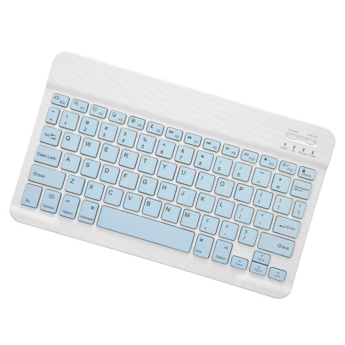 (Sky Blue) BT-Tastatur für Tablet, Auto-Sleep, Slim, iOS
