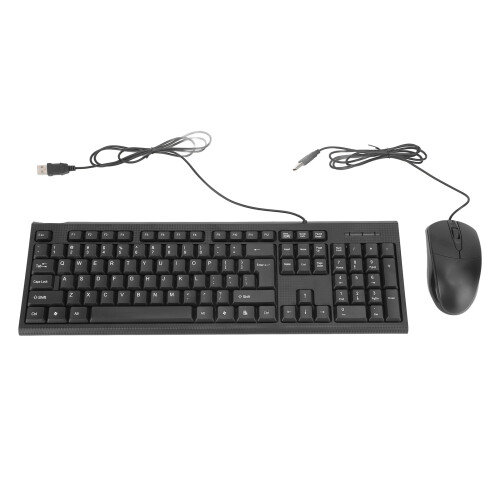 Keyboard Mouse Combo Black Waterproof 104 Keys USB Wired Gaming Office