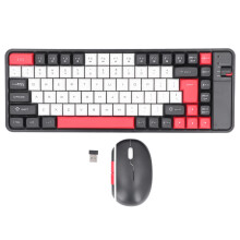 (Yellow) Keyboard and Mouse Combo 84 Keys QWERTY USB Bluetooth Red
