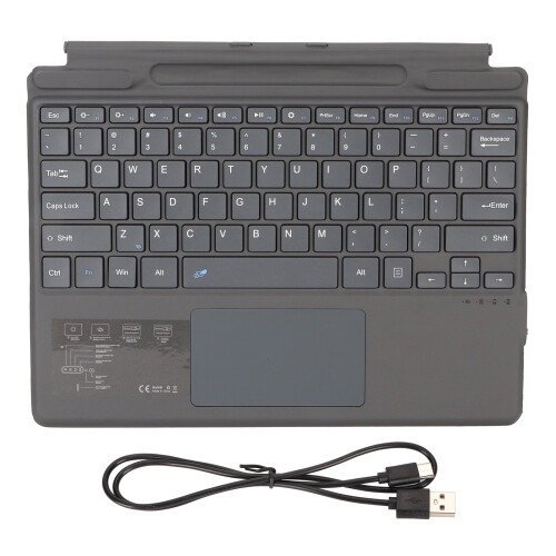 (with Colorful Backlit(450mAh Battery)) Wireless Tastatur Schwarz BT5.0 Slim Touchpad