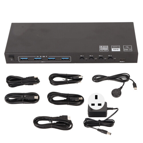 (EU Plug) USB KVM Switch 8 Ports 4 USB3.0 4K 60Hz 2K 120Hz