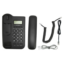(Black) Desk Phone Caller ID Wall Mount Corded House Phone Home Hotel Office