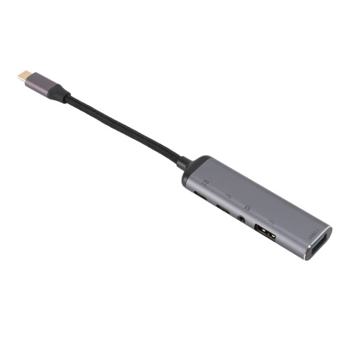 USB C Hub 5-in-1 Multiport Adapter with Headphone USB3.1 USB2.0 PD 1