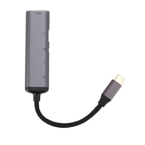USB C Hub 5-in-1 Multiport Adapter with Headphone USB3.1 USB2.0 PD