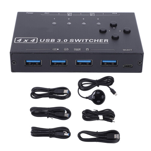 USB 3.0 Switch 4 Ports Selector Desktop Controller