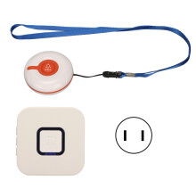 (US Plug) Wireless Caregiver Pager 433MHz Waterproof 1:1 US Plug