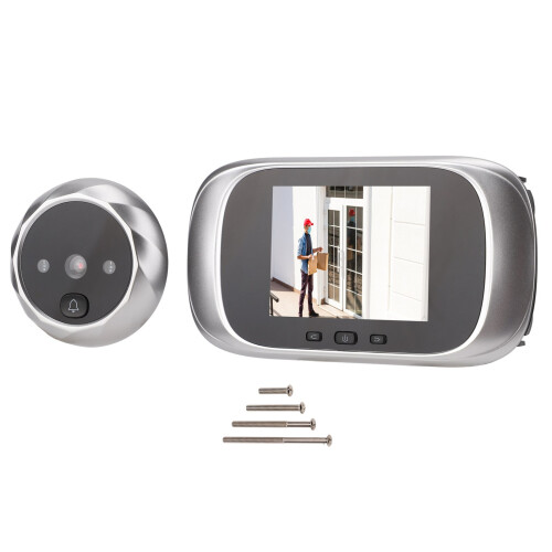 (Silver) Digitale Türspion 2,8 Zoll HD 90 Weitwinkel, 12 Sprachen