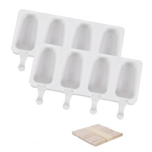 4-teiliges Silikon-Eiscreme-Formset DIY (ohne Sticks)