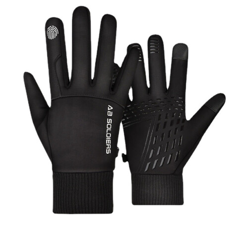 Herren Winter-Reithandschuhe, Touchscreen, wasserfest, Schwarz, XL