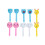 Cute cartoon fruit fork plastic mini reusable giraffe 3
